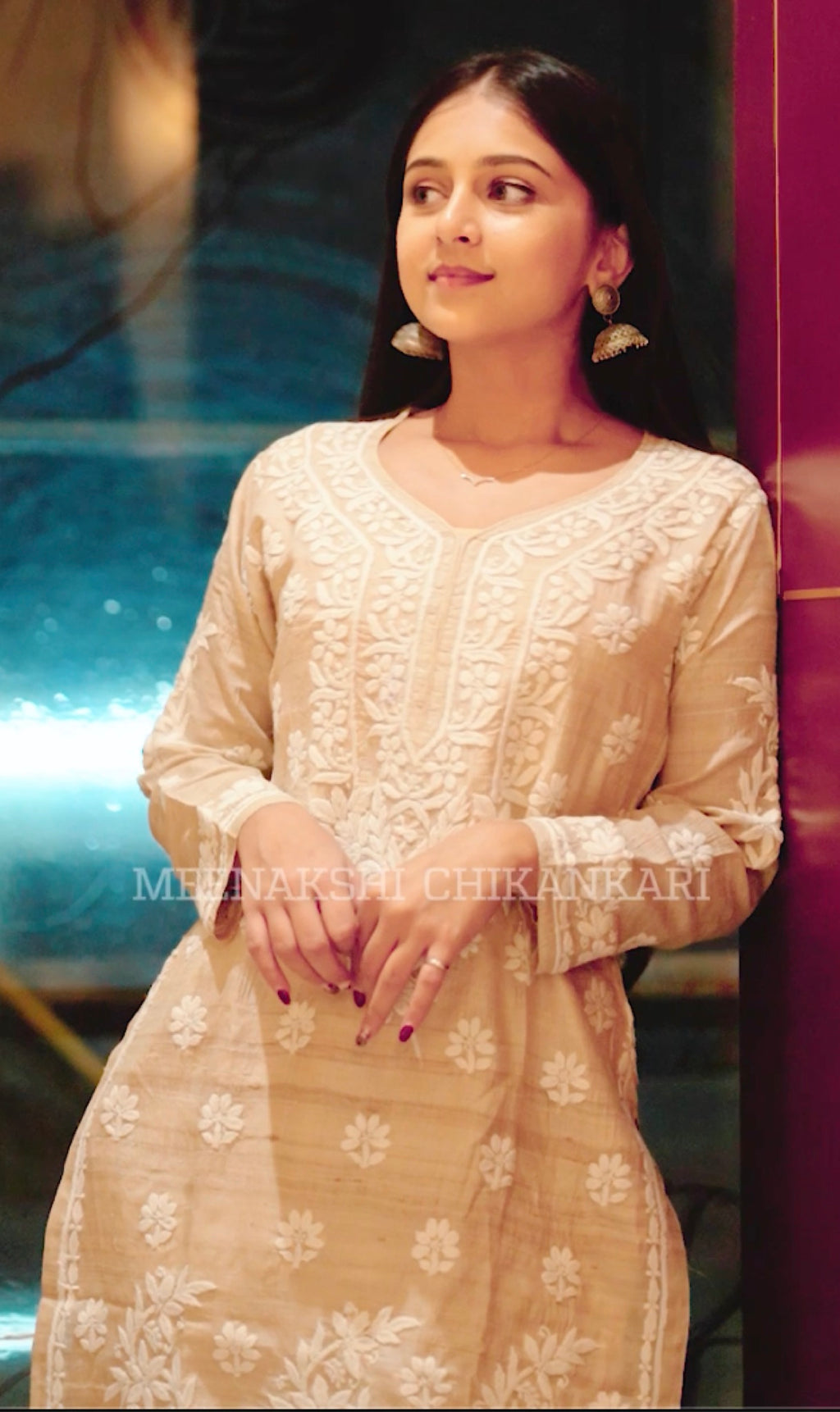 03FJ Jabili Tusser Silk Chikankari Co-ord Set