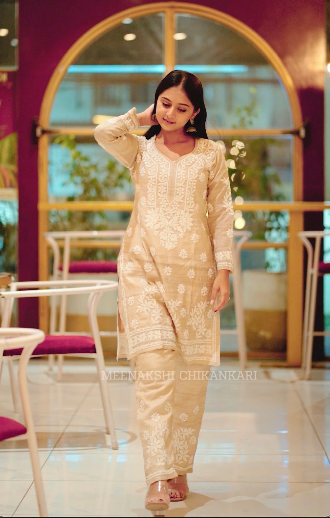 03FJ Jabili Tusser Silk Chikankari Co-ord Set