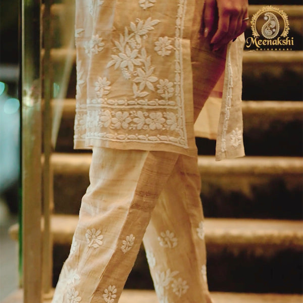 03FJ Jabili Tusser Silk Chikankari Co-ord Set