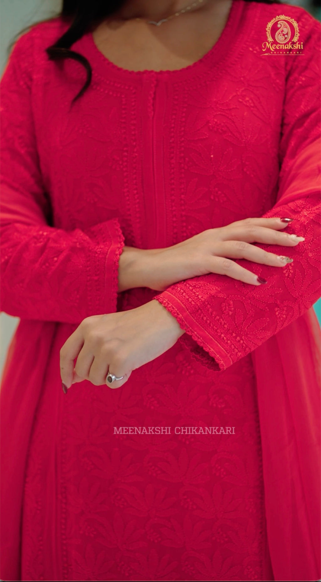 07FJ Jabili Chikankari Aline Plazo Set