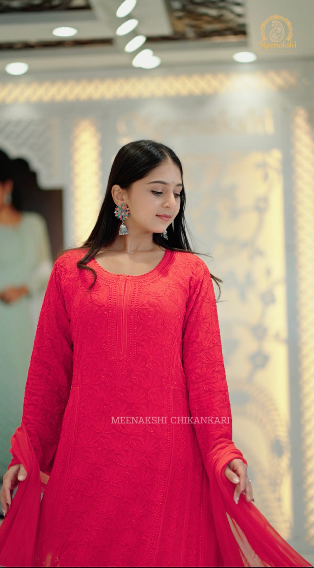 07FJ Jabili Chikankari Aline Plazo Set