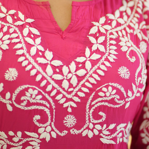08FJ Jabili Modal Chikankari Short Kurti