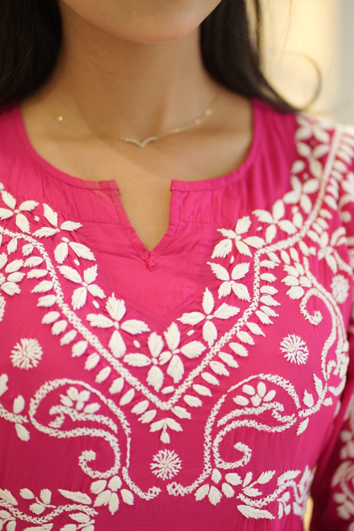 08FJ Jabili Modal Chikankari Short Kurti
