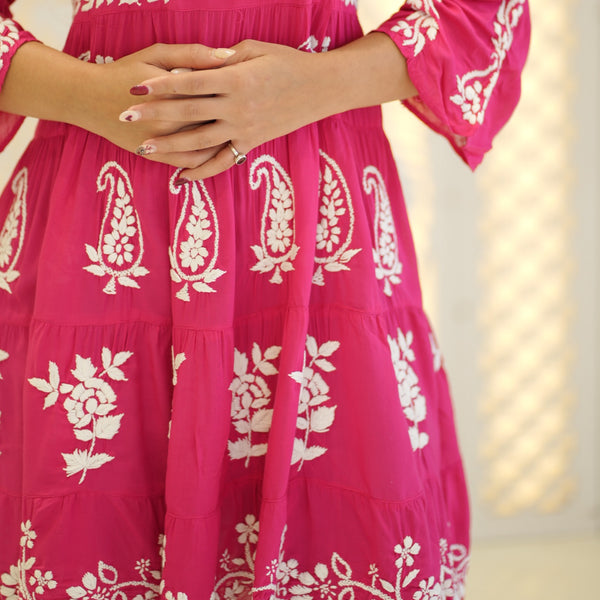 08FJ Jabili Modal Chikankari Short Kurti