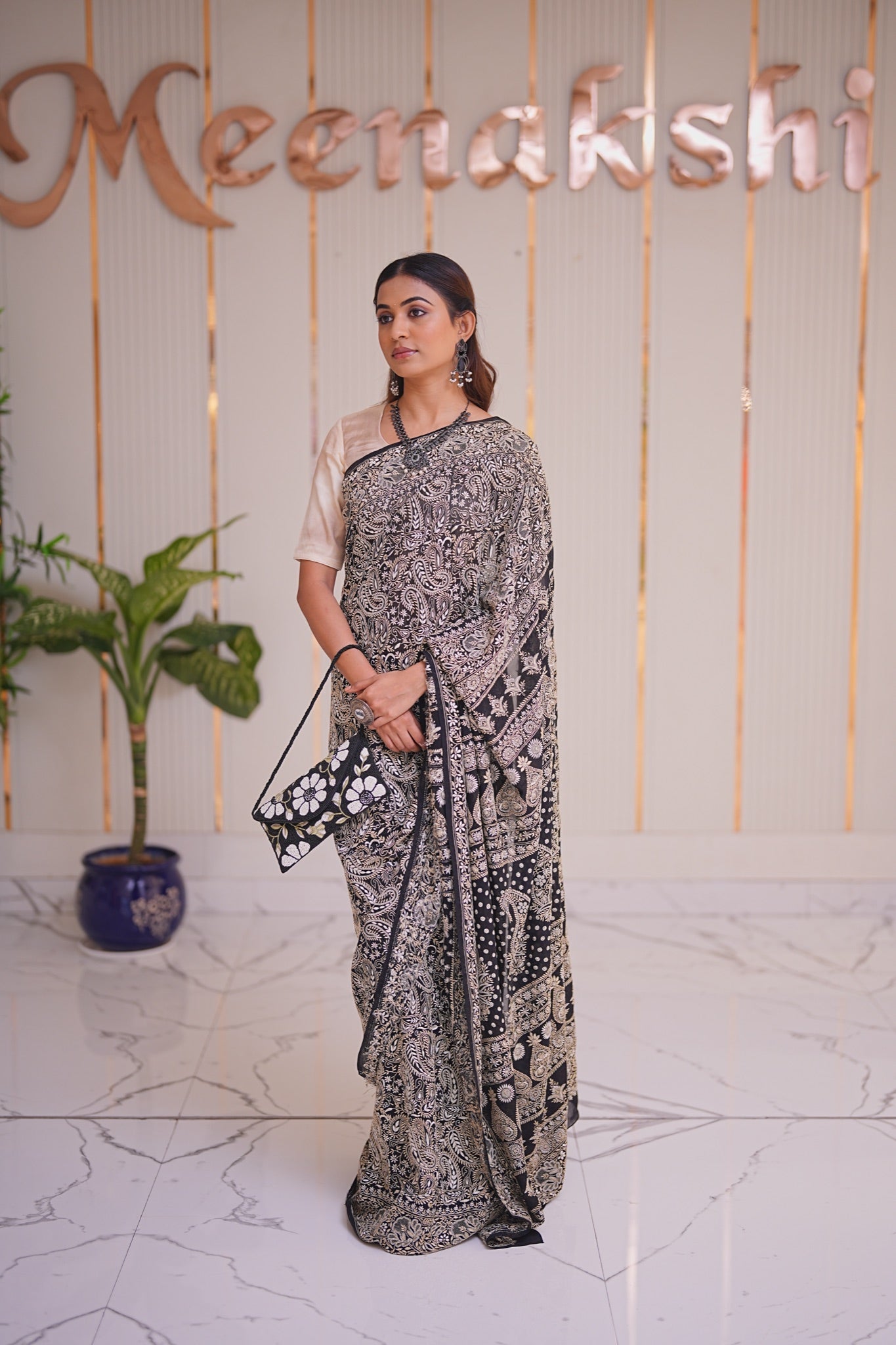 13M Medha Pure Georgette Designer Chikankari Saree