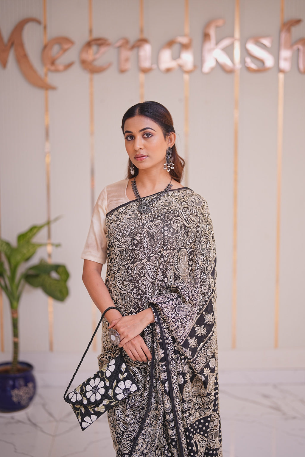 13M Medha Pure Georgette Designer Chikankari Saree