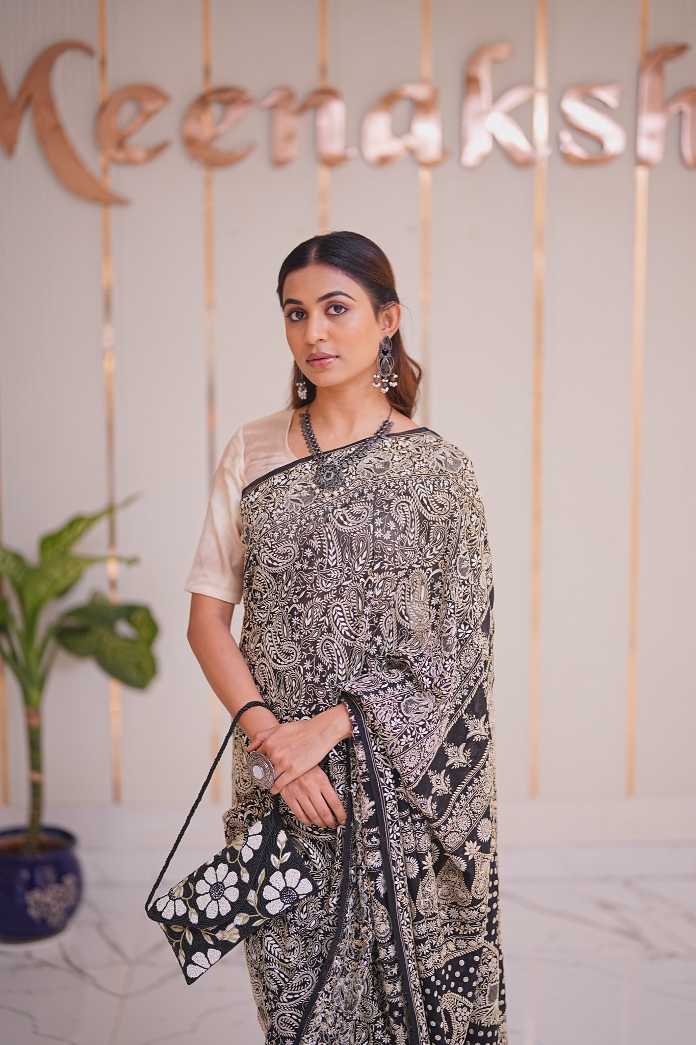 13M Medha Pure Georgette Designer Chikankari Saree