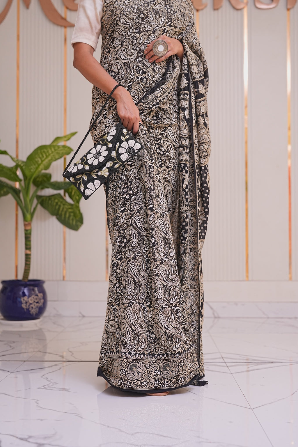 13M Medha Pure Georgette Designer Chikankari Saree