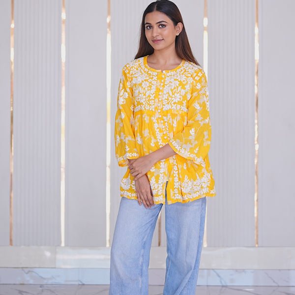 20M Medha Chikankari Short Kurti