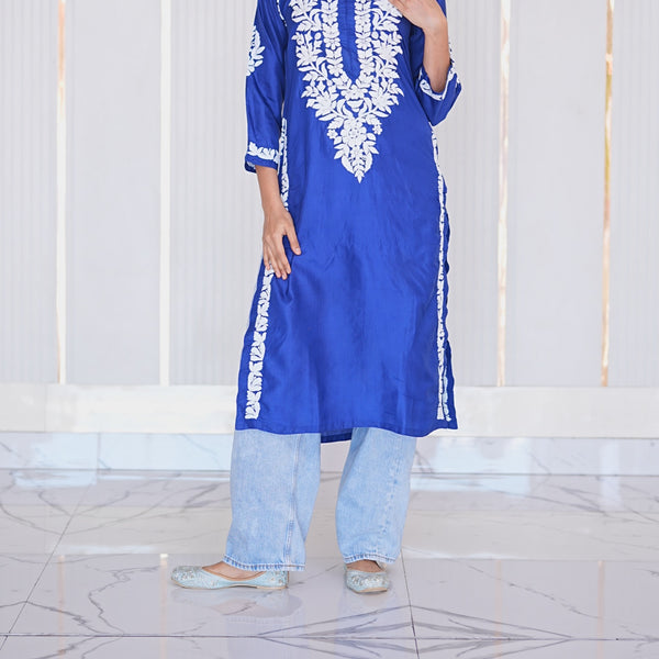 22M Medha Chikankari Long Kurti