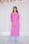 23M Medha Chikankari Long Kurti