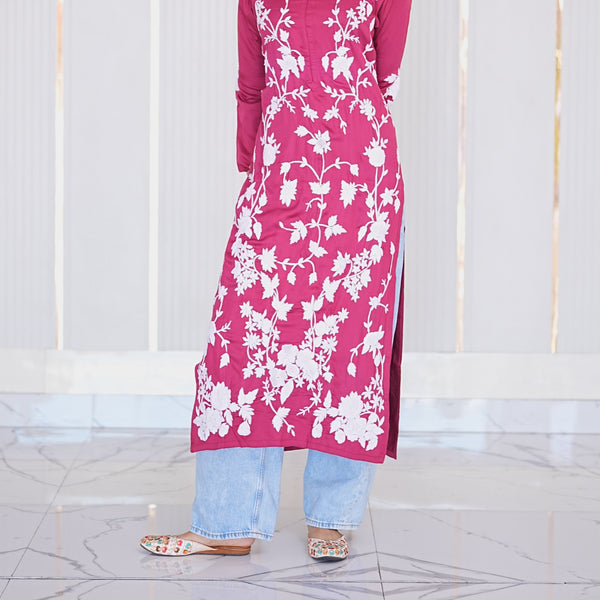 24M Medha Chikankari Long Kurti