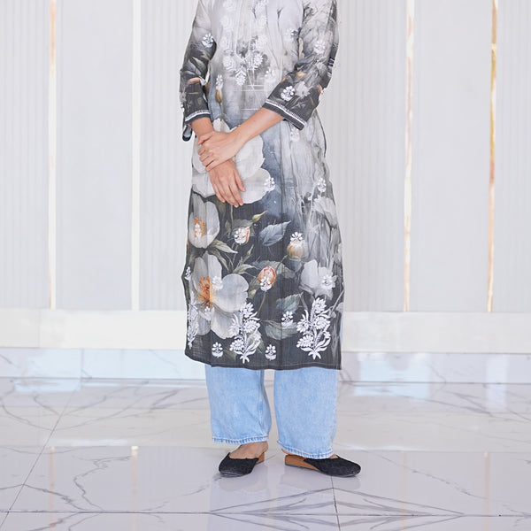 25M Medha Chikankari Long Kurti