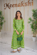 27M Medha Ikkat Print Chikankari Anarkali