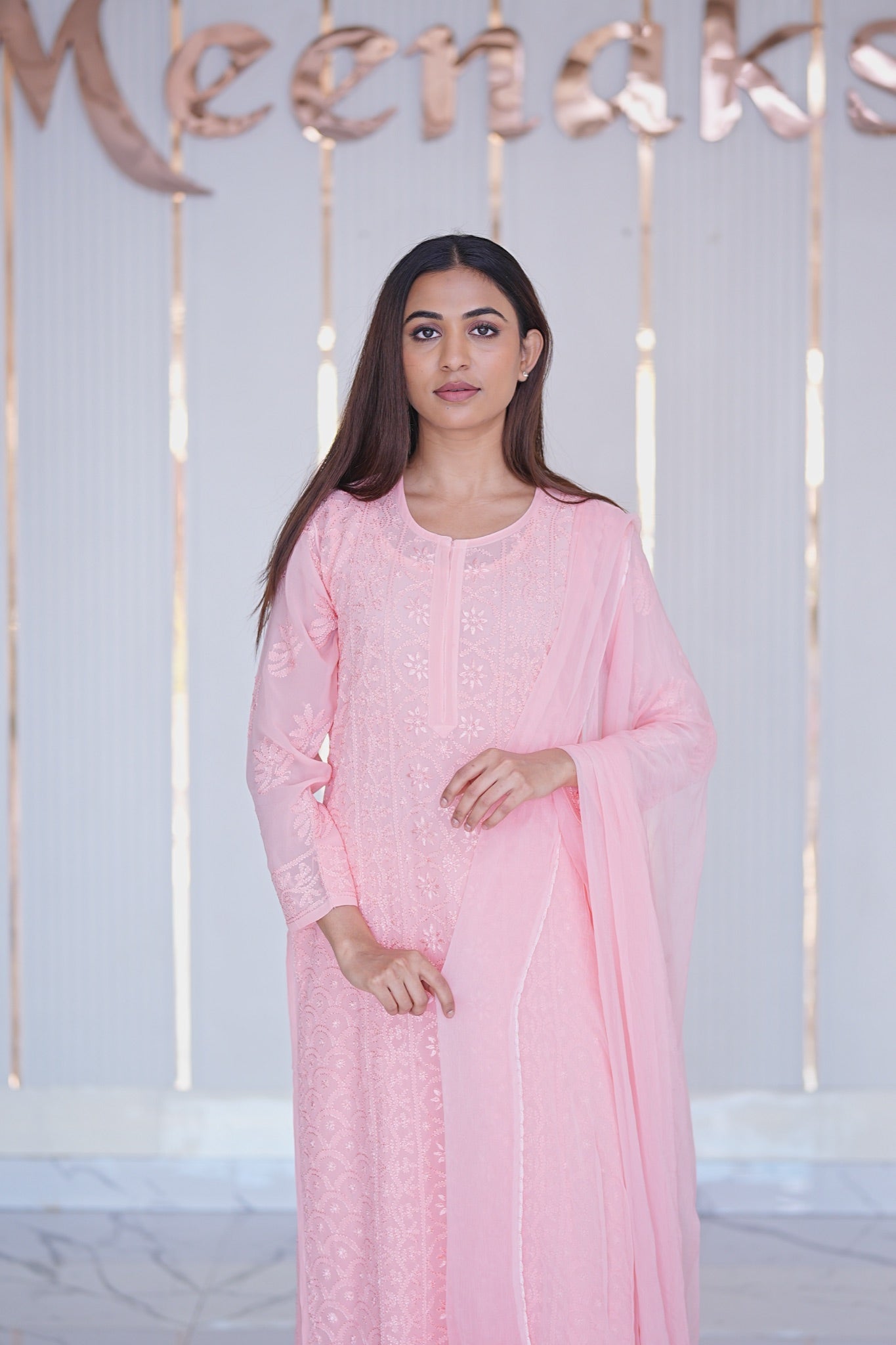 28M Medha Chikankari Kurti Plazo set