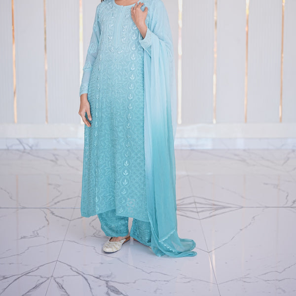 29M Medha Chikankari Kurti Plazo set