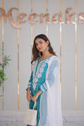 31M Medha Ikkat Pochampally Cotton Silk A-line Chikankari Anarkali