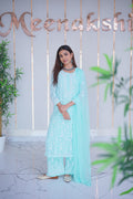 32M Medha Chikankari Kurti Plazo Set