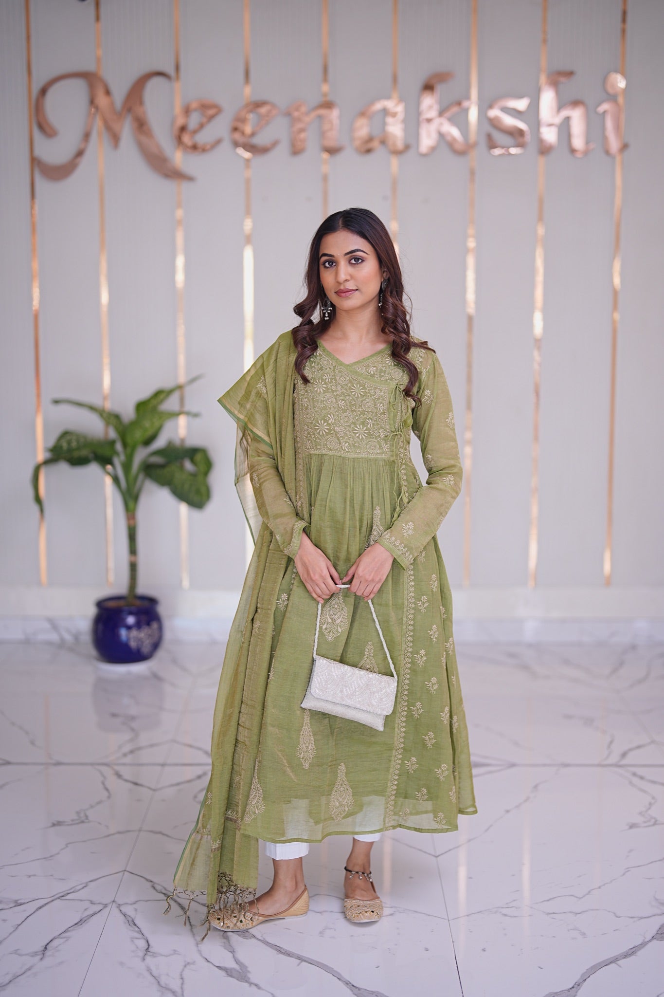 07M Medha Designer Tissue Chanderi Semi Stiched Dress Material