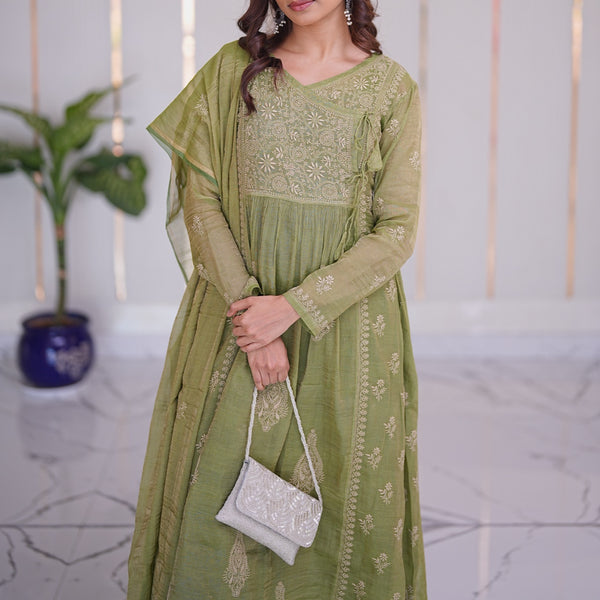 07M Medha Designer Tissue Chanderi Semi Stiched Dress Material