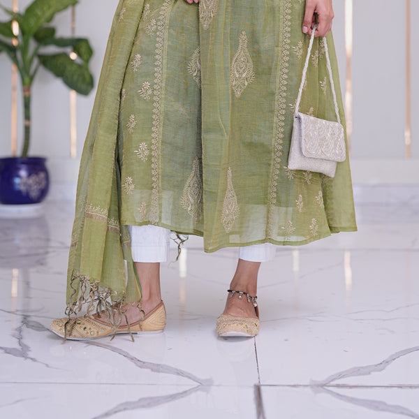 07M Medha Designer Tissue Chanderi Semi Stiched Dress Material