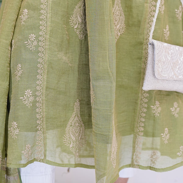 07M Medha Designer Tissue Chanderi Semi Stiched Dress Material