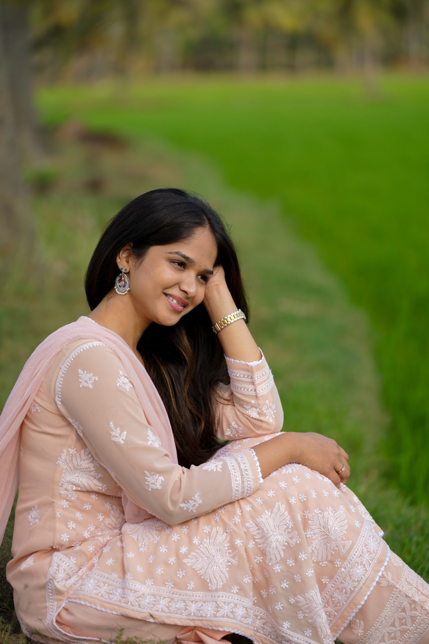 01N Nitya Georgette Kurti Pant Set