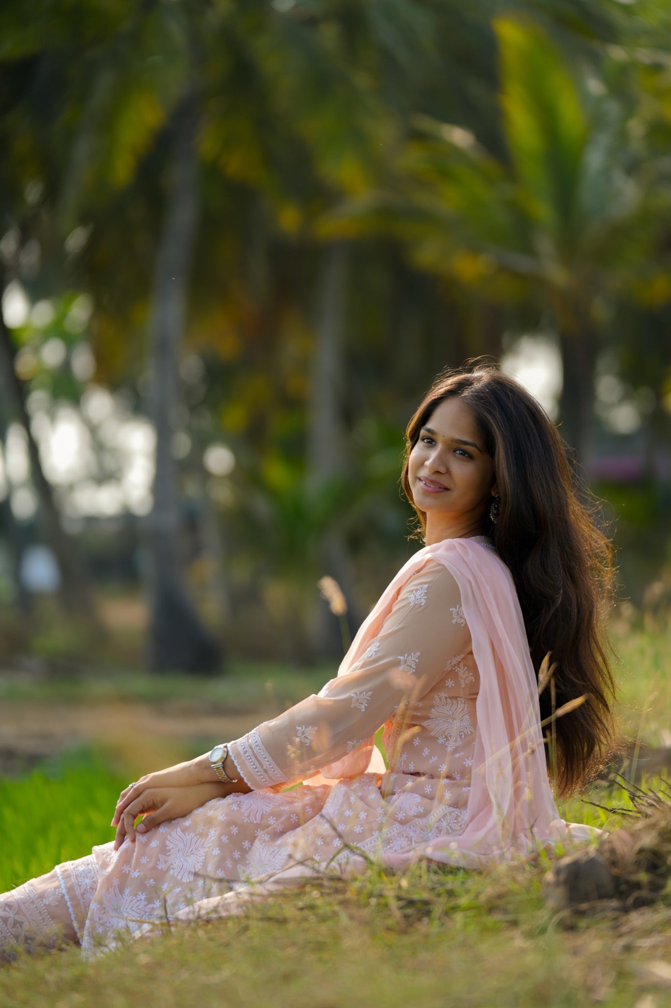 01N Nitya Georgette Kurti Pant Set