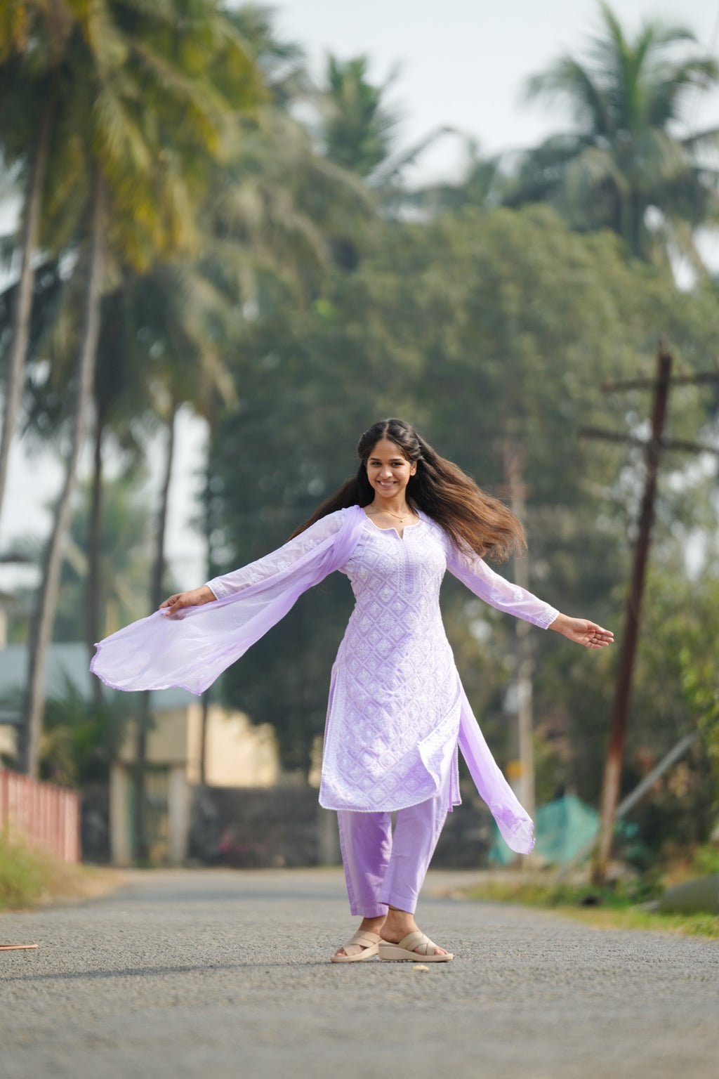 06N Nitya Modal Satin Kurti Pant Set