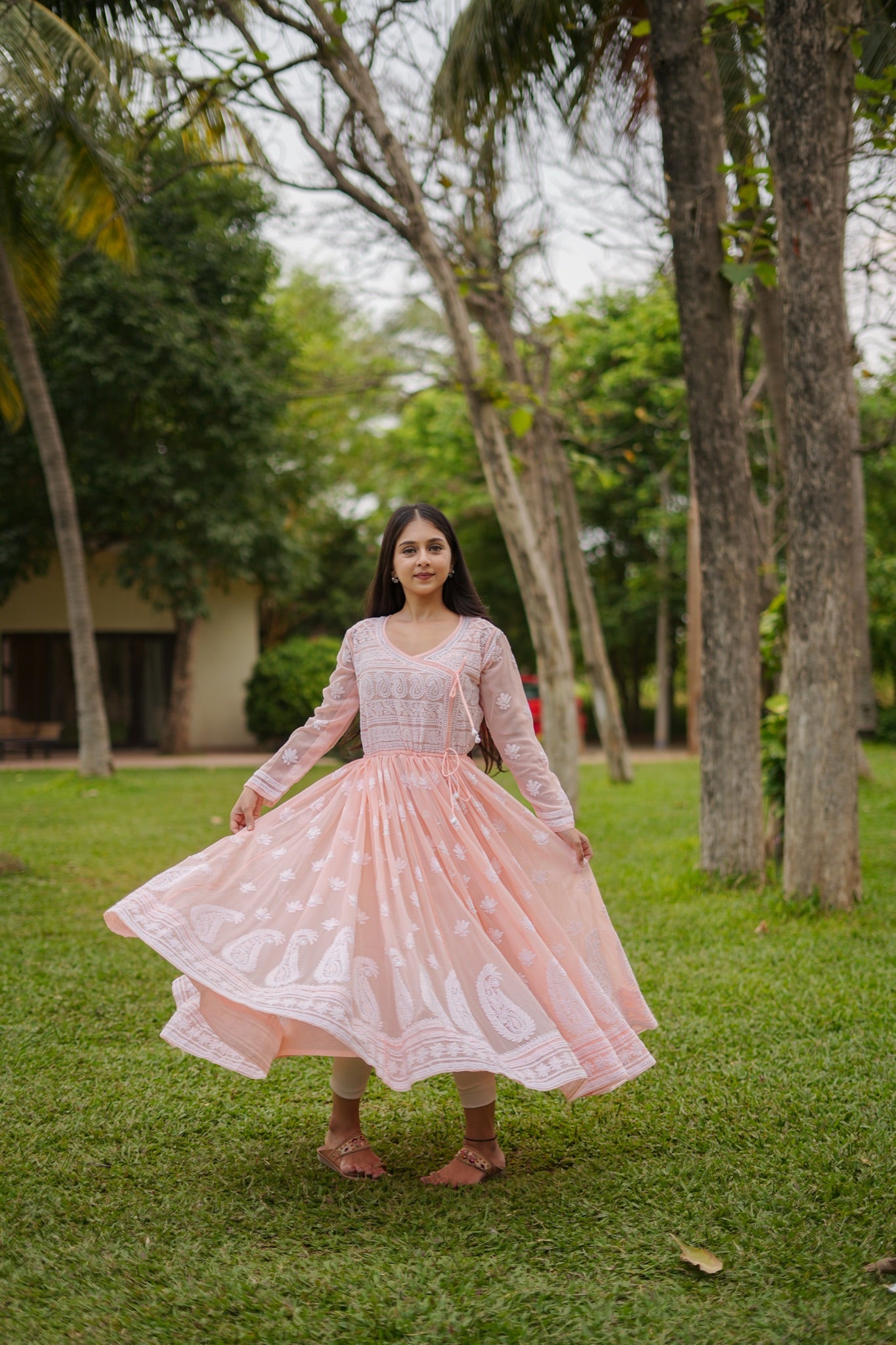 11SJ Jabili Chikankari Anarkali With Slip