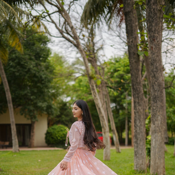 11SJ Jabili Chikankari Anarkali With Slip