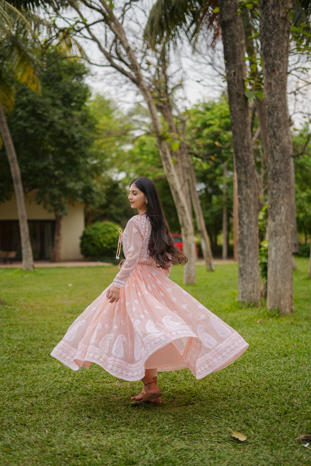 11SJ Jabili Chikankari Anarkali With Slip