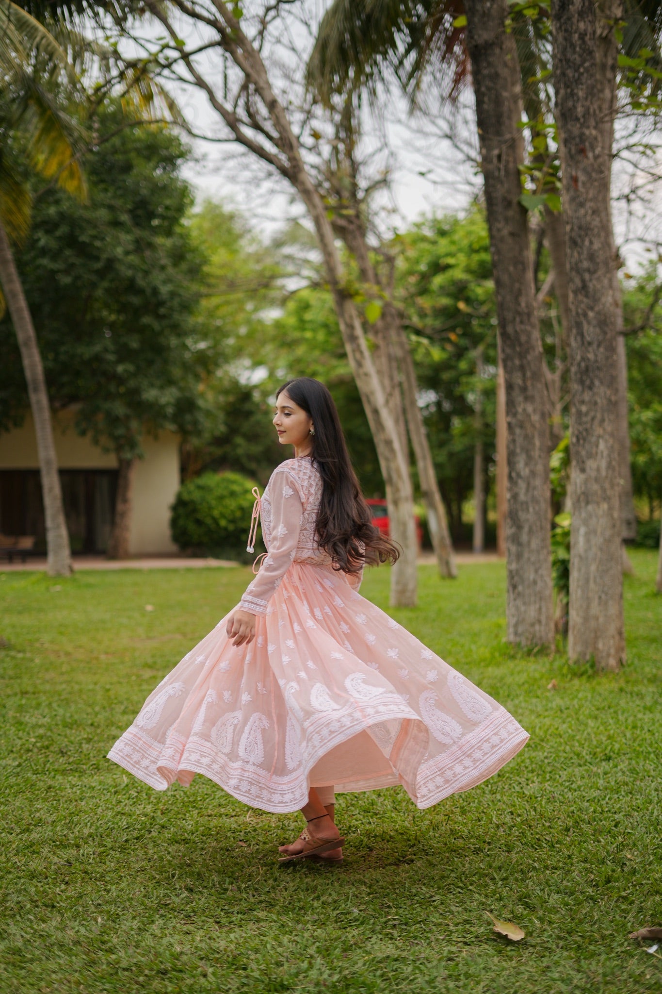 11SJ Jabili Chikankari Anarkali With Slip