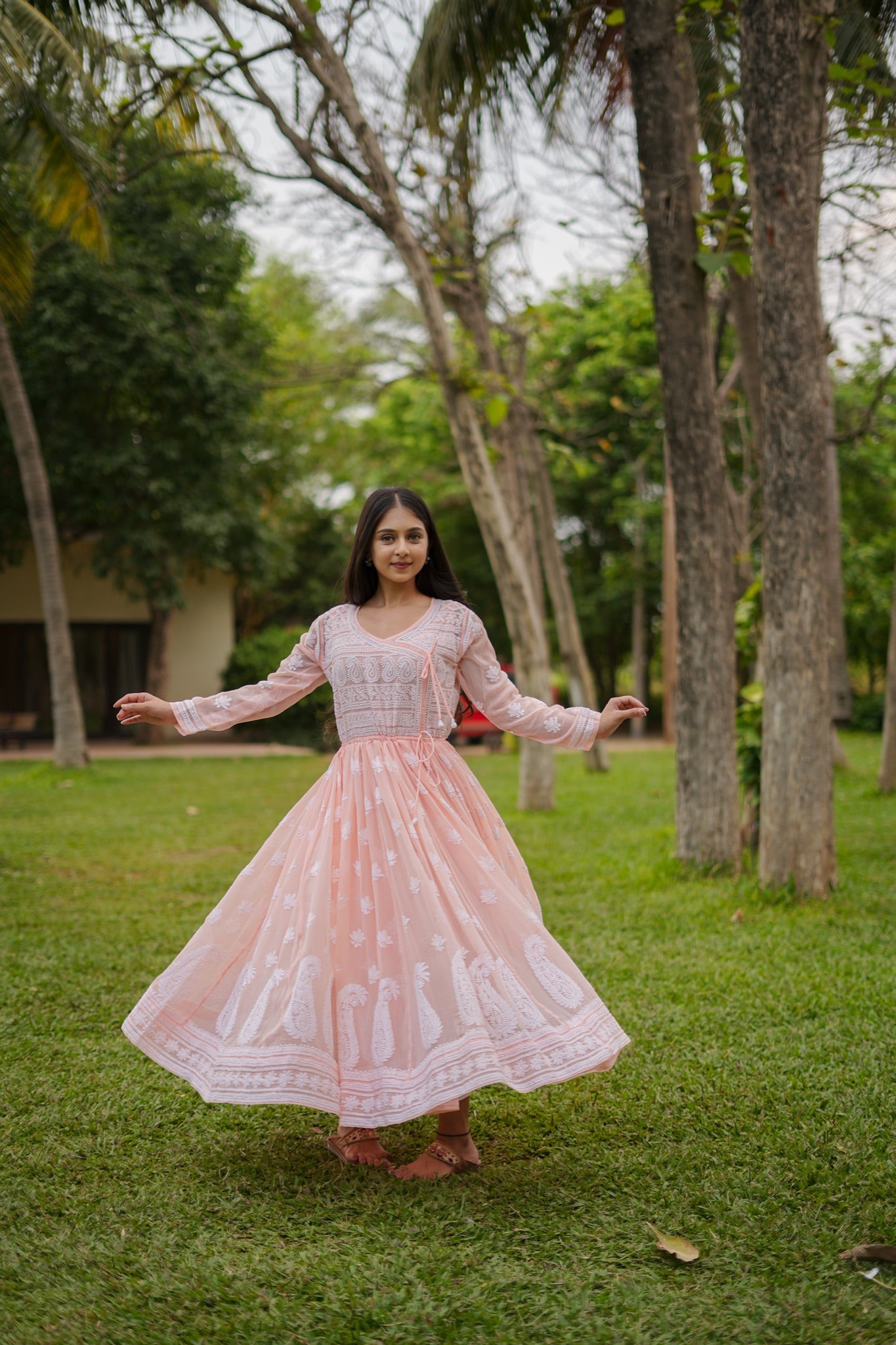 11SJ Jabili Chikankari Anarkali With Slip