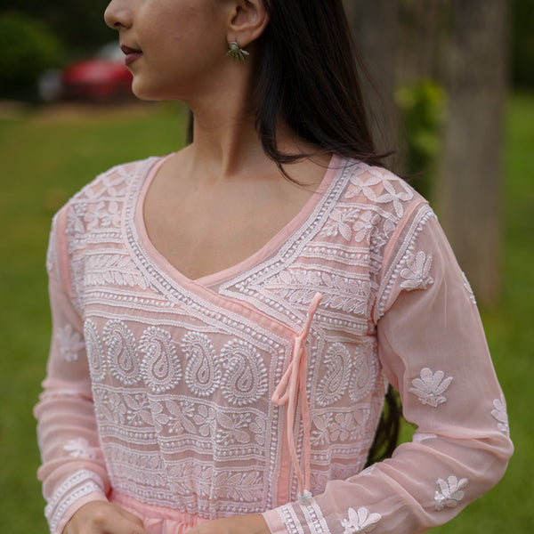 11SJ Jabili Chikankari Anarkali With Slip