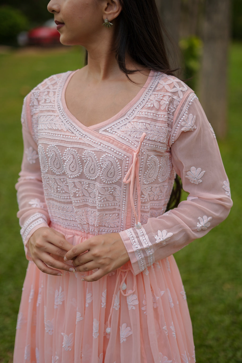 11SJ Jabili Chikankari Anarkali With Slip