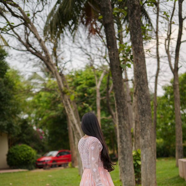 11SJ Jabili Chikankari Anarkali With Slip