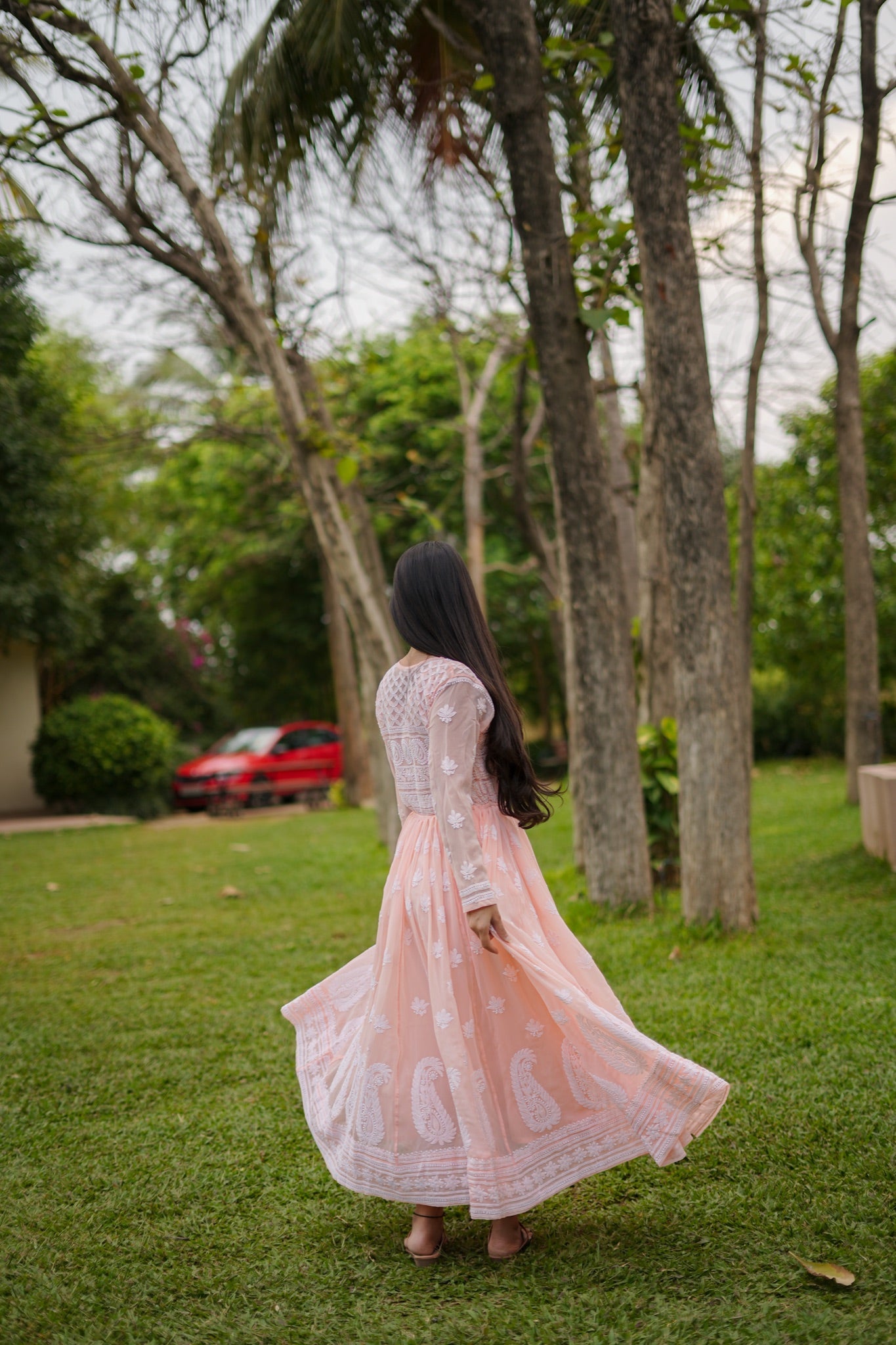 11SJ Jabili Chikankari Anarkali With Slip