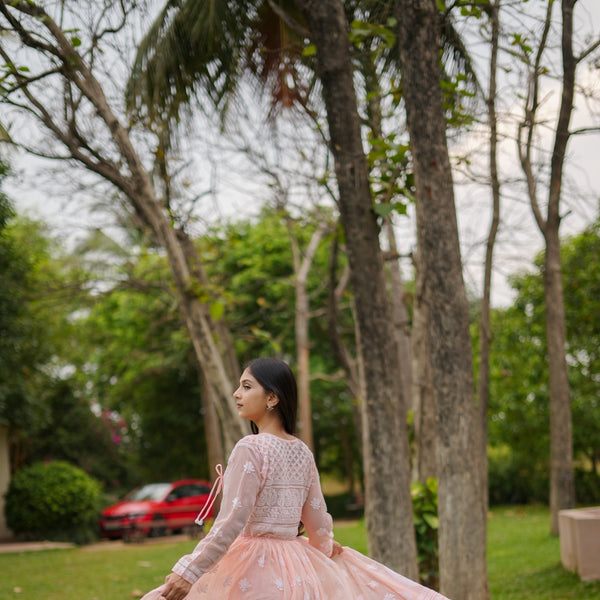 11SJ Jabili Chikankari Anarkali With Slip
