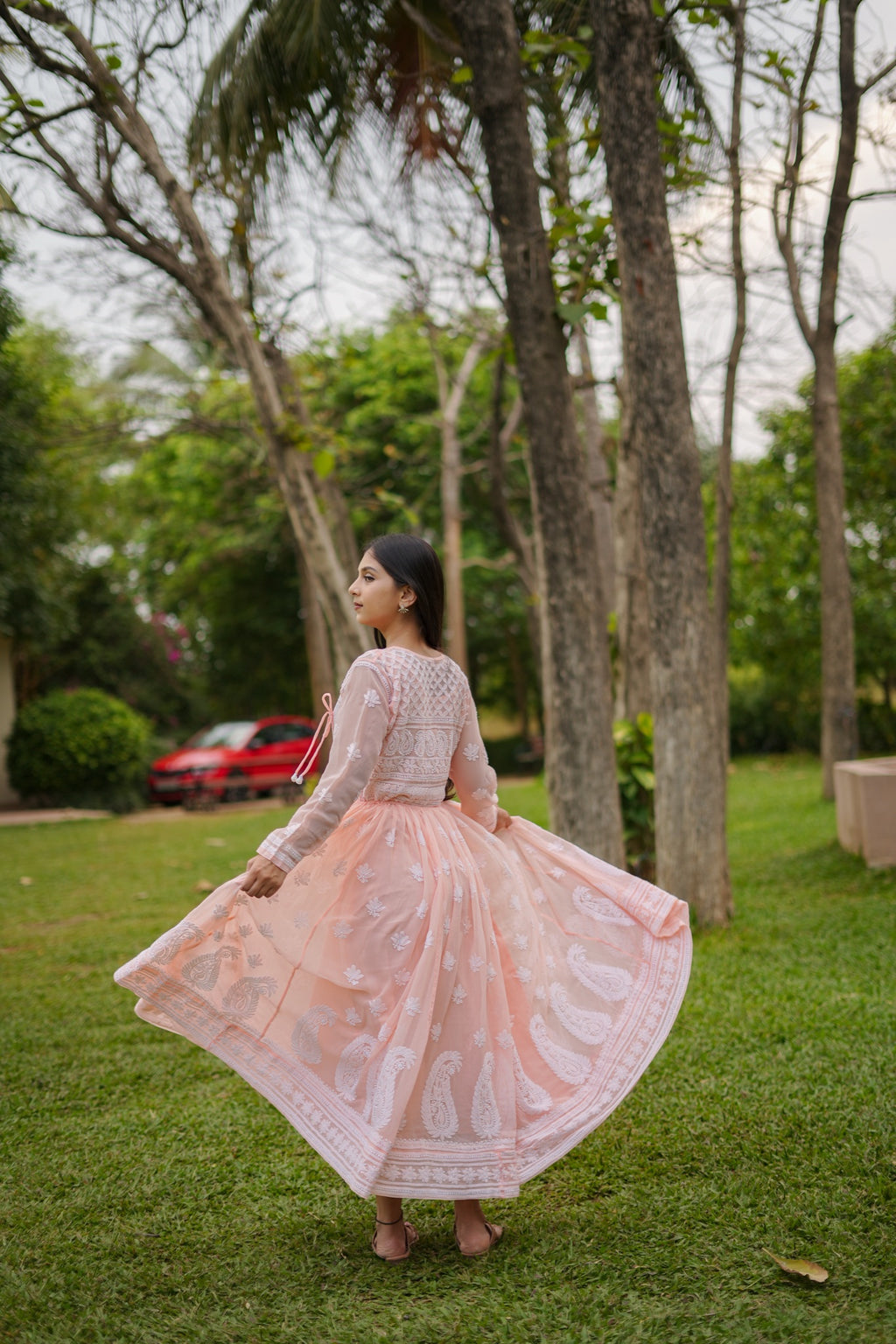 11SJ Jabili Chikankari Anarkali With Slip