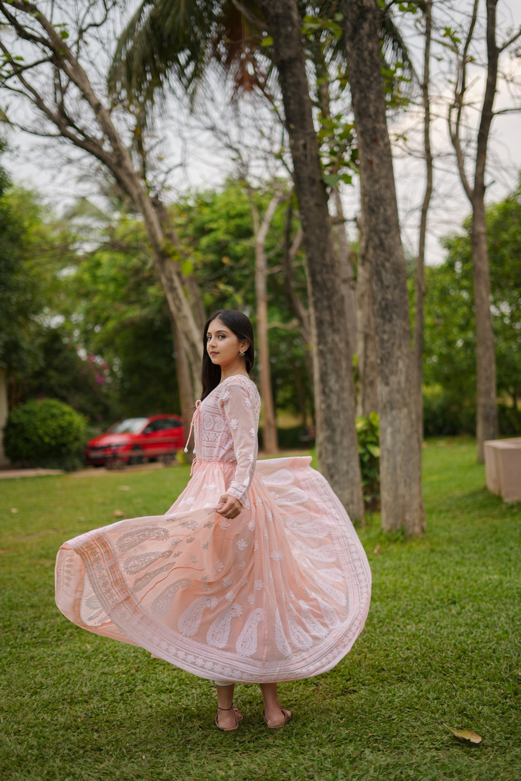 11SJ Jabili Chikankari Anarkali With Slip