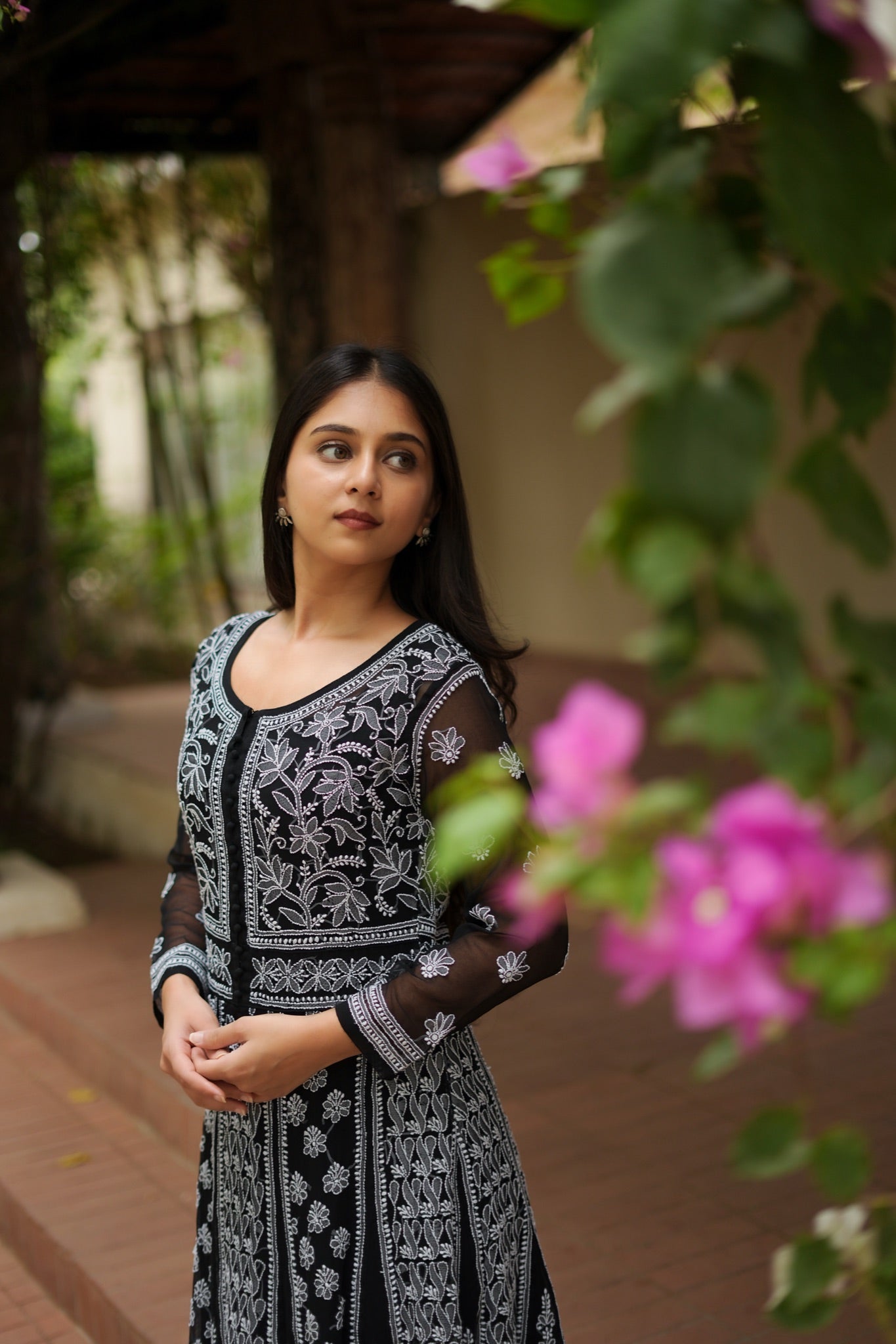 12SJ Jabili Chikankari Anarkali With Slip