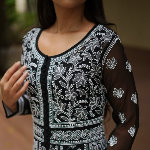 12SJ Jabili Chikankari Anarkali With Slip