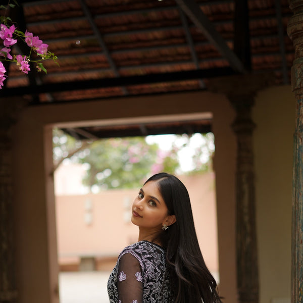 12SJ Jabili Chikankari Anarkali With Slip