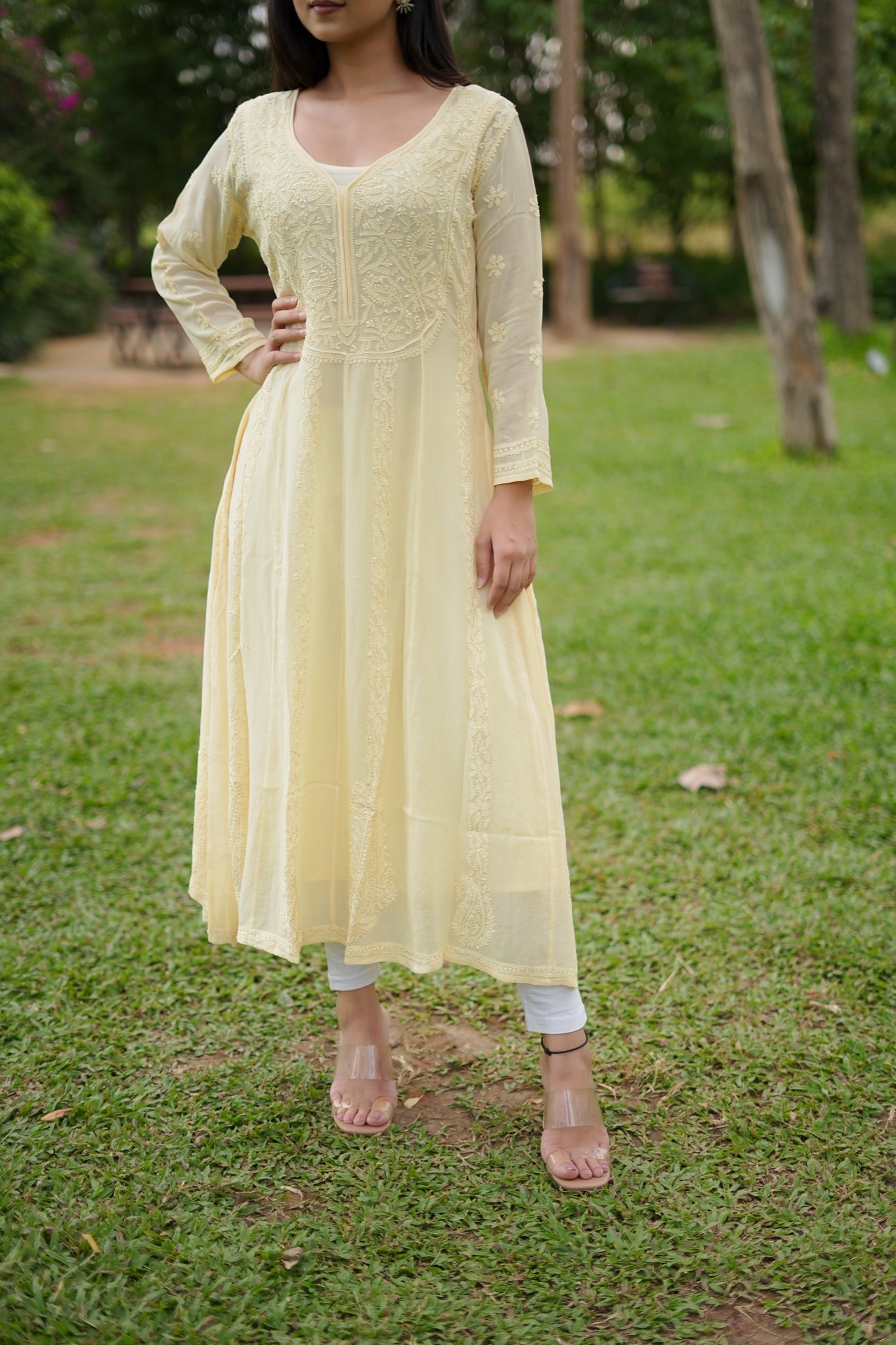 13SJ Jabili Chikankari Anarkali