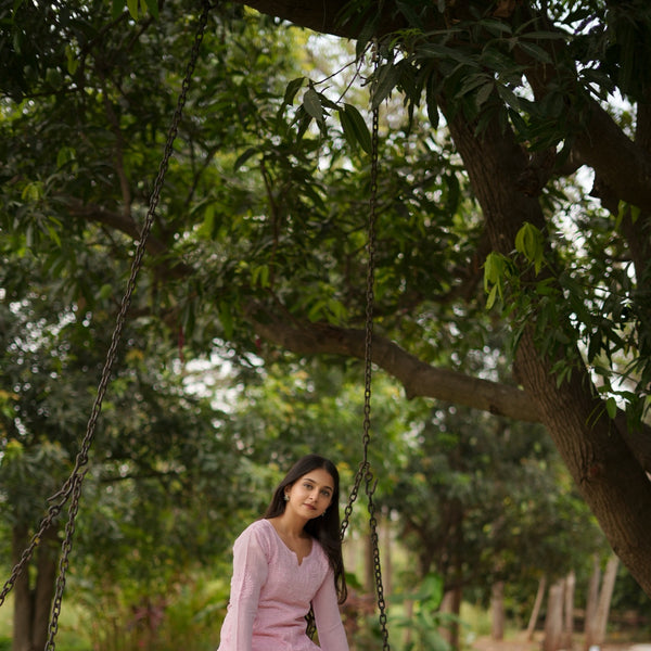 15SJ Jabili Chikankari Short Kurti