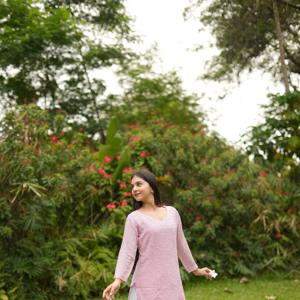 15SJ Jabili Chikankari Short Kurti