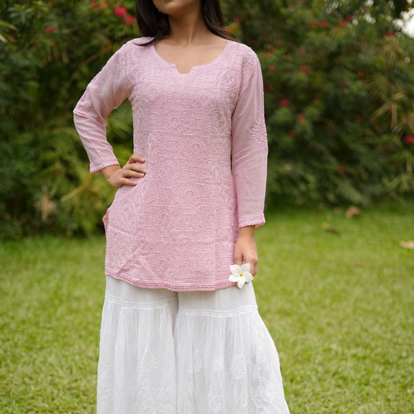 15SJ Jabili Chikankari Short Kurti