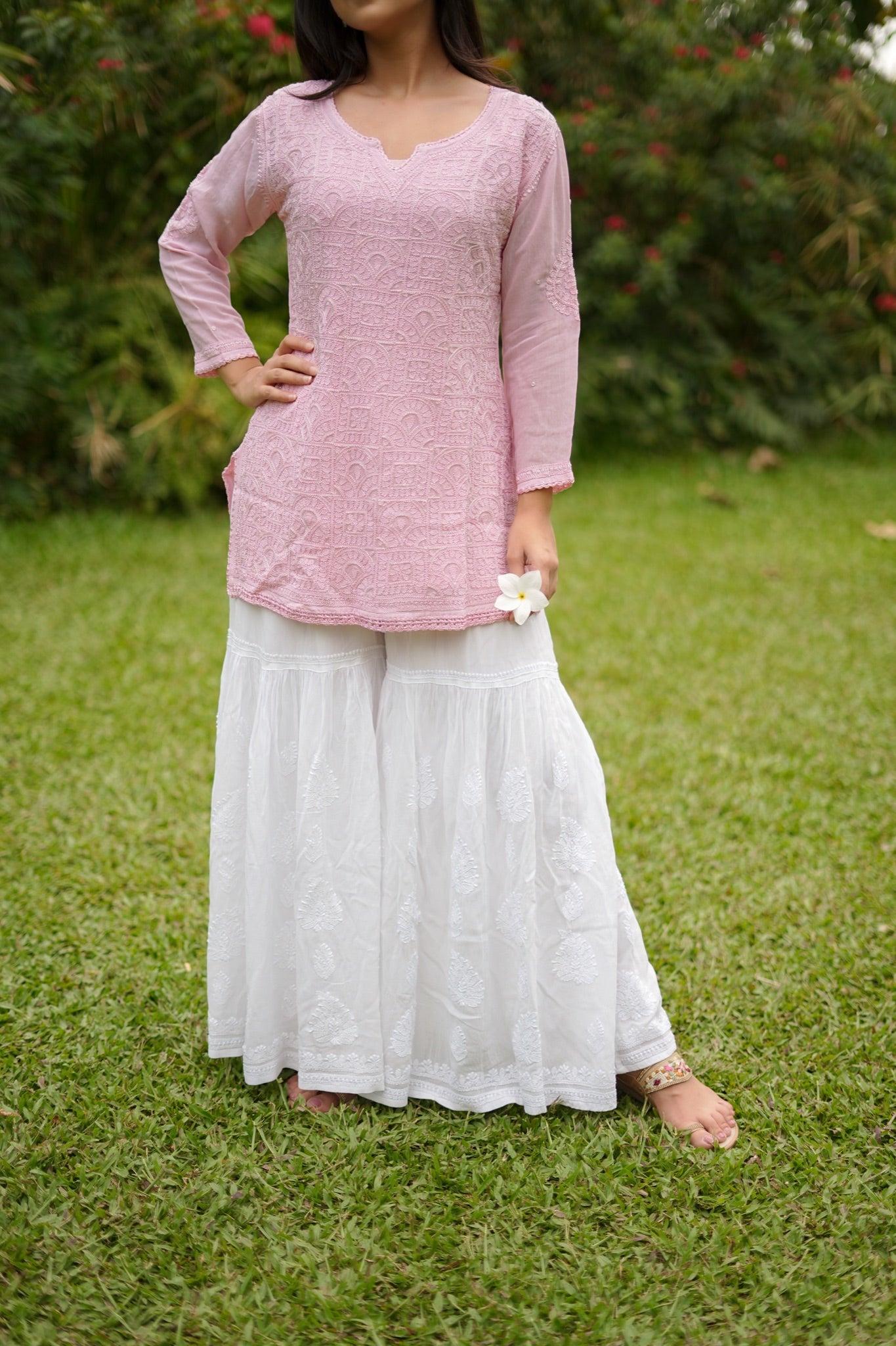 15SJ Jabili Chikankari Short Kurti