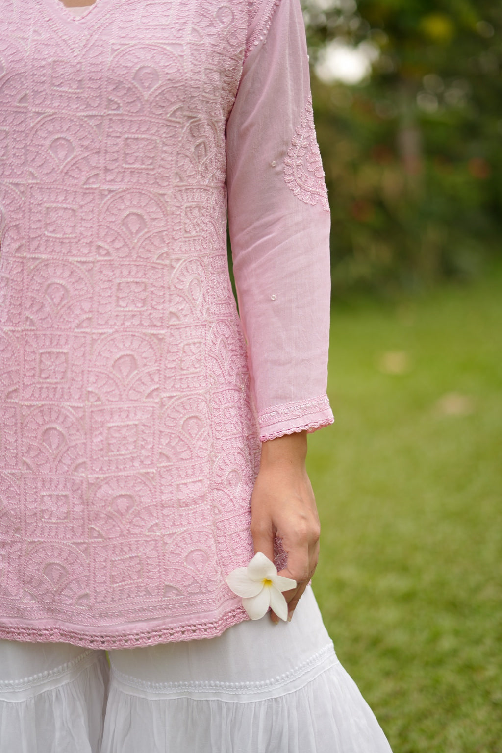 15SJ Jabili Chikankari Short Kurti
